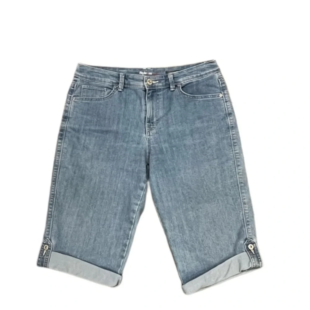 STYLE & CO long denim bermuda skimmer shorts/jorts|10